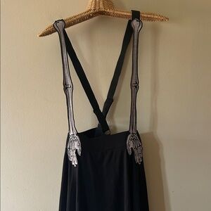 Hot Topic Black Suspender skeleton Skirt size XL